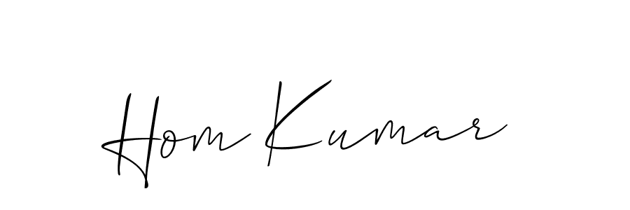 Allison_Script is a professional signature style that is perfect for those who want to add a touch of class to their signature. It is also a great choice for those who want to make their signature more unique. Get Hom Kumar name to fancy signature for free. Hom Kumar signature style 2 images and pictures png