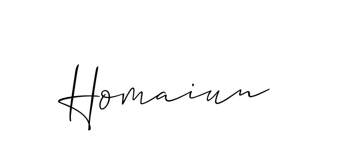 Also we have Homaiun name is the best signature style. Create professional handwritten signature collection using Allison_Script autograph style. Homaiun signature style 2 images and pictures png