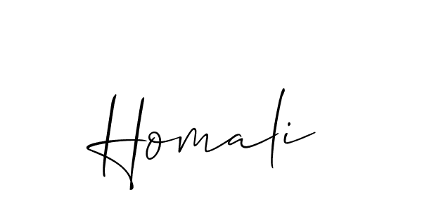 Homali stylish signature style. Best Handwritten Sign (Allison_Script) for my name. Handwritten Signature Collection Ideas for my name Homali. Homali signature style 2 images and pictures png