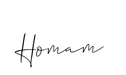 It looks lik you need a new signature style for name Homam. Design unique handwritten (Allison_Script) signature with our free signature maker in just a few clicks. Homam signature style 2 images and pictures png