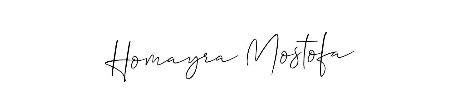 Use a signature maker to create a handwritten signature online. With this signature software, you can design (Allison_Script) your own signature for name Homayra Mostofa. Homayra Mostofa signature style 2 images and pictures png