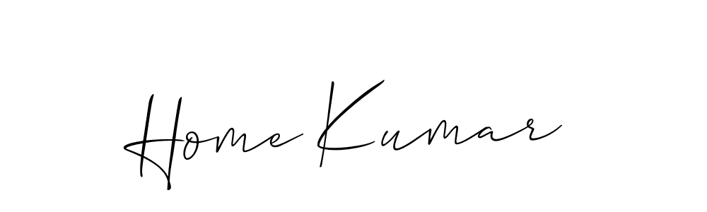 Allison_Script is a professional signature style that is perfect for those who want to add a touch of class to their signature. It is also a great choice for those who want to make their signature more unique. Get Home Kumar name to fancy signature for free. Home Kumar signature style 2 images and pictures png