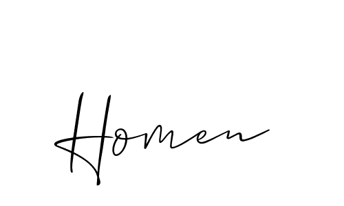 Also You can easily find your signature by using the search form. We will create Homen name handwritten signature images for you free of cost using Allison_Script sign style. Homen signature style 2 images and pictures png