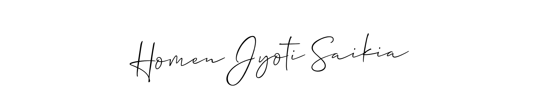 You should practise on your own different ways (Allison_Script) to write your name (Homen Jyoti Saikia) in signature. don't let someone else do it for you. Homen Jyoti Saikia signature style 2 images and pictures png