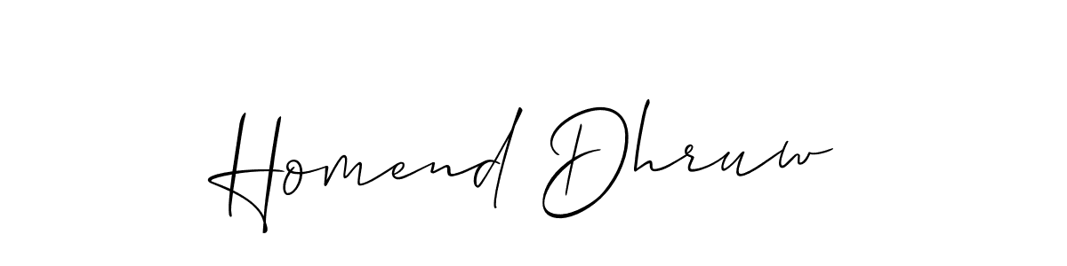 You should practise on your own different ways (Allison_Script) to write your name (Homend Dhruw) in signature. don't let someone else do it for you. Homend Dhruw signature style 2 images and pictures png