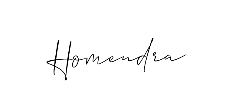 Create a beautiful signature design for name Homendra. With this signature (Allison_Script) fonts, you can make a handwritten signature for free. Homendra signature style 2 images and pictures png