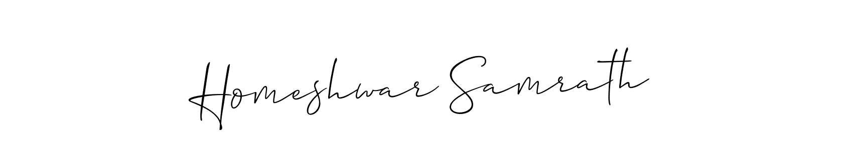 Similarly Allison_Script is the best handwritten signature design. Signature creator online .You can use it as an online autograph creator for name Homeshwar Samrath. Homeshwar Samrath signature style 2 images and pictures png