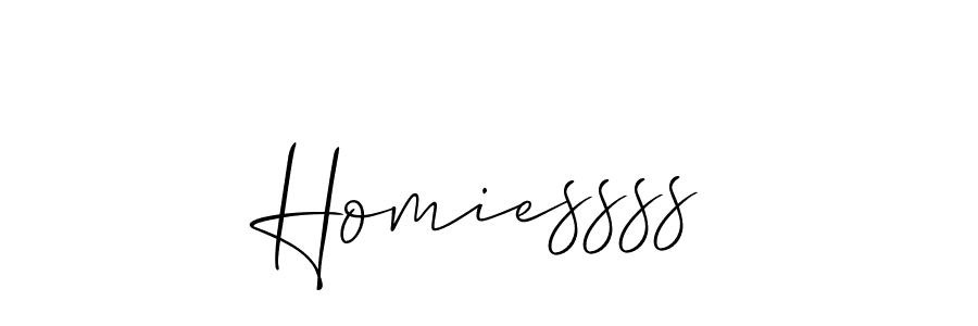 How to make Homiessss name signature. Use Allison_Script style for creating short signs online. This is the latest handwritten sign. Homiessss signature style 2 images and pictures png