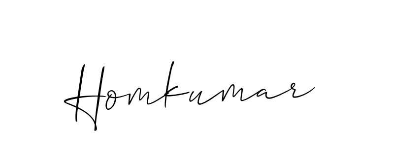 It looks lik you need a new signature style for name Homkumar. Design unique handwritten (Allison_Script) signature with our free signature maker in just a few clicks. Homkumar signature style 2 images and pictures png