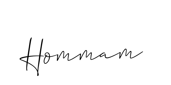 How to make Hommam signature? Allison_Script is a professional autograph style. Create handwritten signature for Hommam name. Hommam signature style 2 images and pictures png