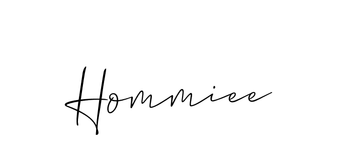 How to make Hommiee signature? Allison_Script is a professional autograph style. Create handwritten signature for Hommiee name. Hommiee signature style 2 images and pictures png