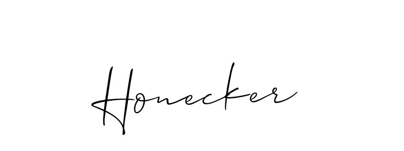 The best way (Allison_Script) to make a short signature is to pick only two or three words in your name. The name Honecker include a total of six letters. For converting this name. Honecker signature style 2 images and pictures png