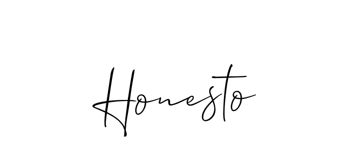 Make a beautiful signature design for name Honesto. With this signature (Allison_Script) style, you can create a handwritten signature for free. Honesto signature style 2 images and pictures png