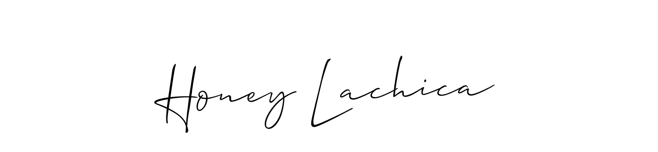 The best way (Allison_Script) to make a short signature is to pick only two or three words in your name. The name Honey Lachica include a total of six letters. For converting this name. Honey Lachica signature style 2 images and pictures png