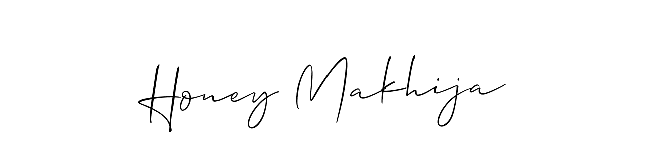 Allison_Script is a professional signature style that is perfect for those who want to add a touch of class to their signature. It is also a great choice for those who want to make their signature more unique. Get Honey Makhija name to fancy signature for free. Honey Makhija signature style 2 images and pictures png