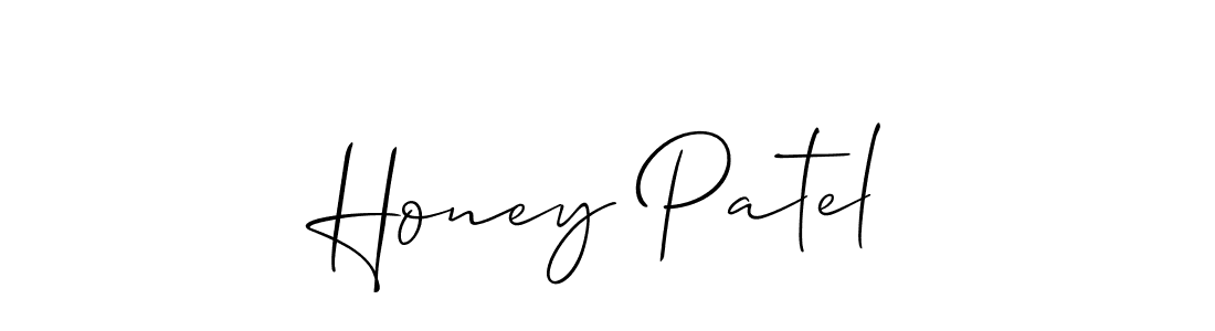 Also we have Honey Patel name is the best signature style. Create professional handwritten signature collection using Allison_Script autograph style. Honey Patel signature style 2 images and pictures png
