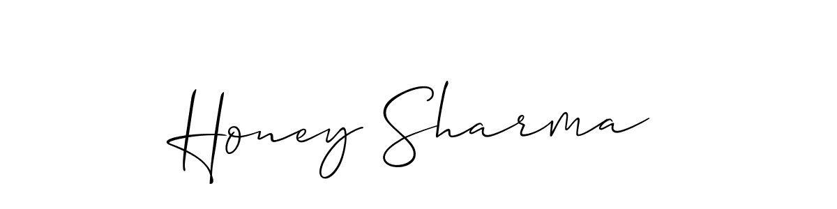 Make a beautiful signature design for name Honey Sharma. With this signature (Allison_Script) style, you can create a handwritten signature for free. Honey Sharma signature style 2 images and pictures png