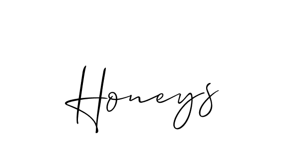How to make Honeys signature? Allison_Script is a professional autograph style. Create handwritten signature for Honeys name. Honeys signature style 2 images and pictures png