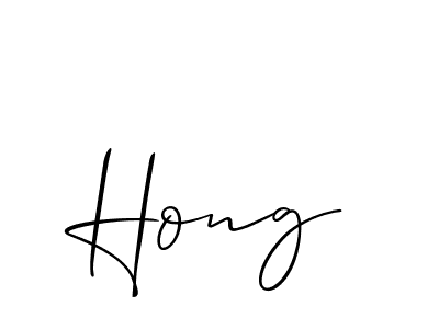 Design your own signature with our free online signature maker. With this signature software, you can create a handwritten (Allison_Script) signature for name Hong. Hong signature style 2 images and pictures png