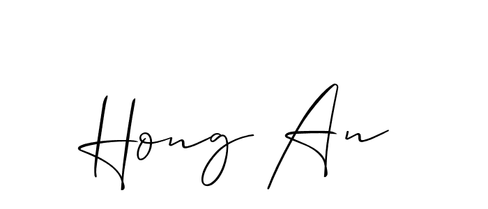 Design your own signature with our free online signature maker. With this signature software, you can create a handwritten (Allison_Script) signature for name Hong An. Hong An signature style 2 images and pictures png