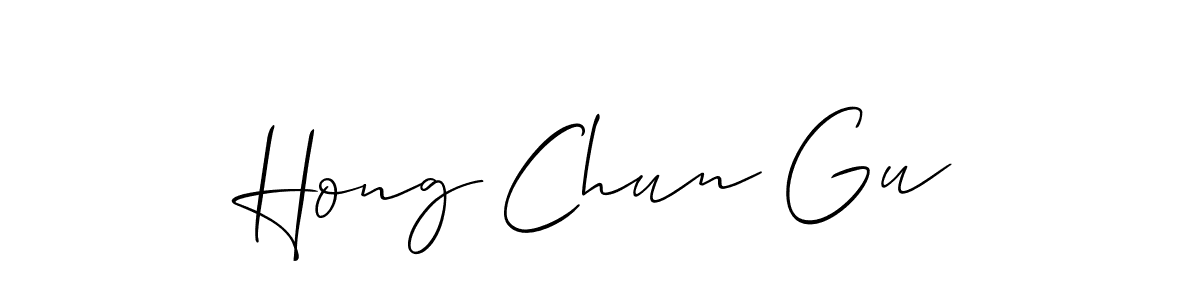 This is the best signature style for the Hong Chun Gu name. Also you like these signature font (Allison_Script). Mix name signature. Hong Chun Gu signature style 2 images and pictures png