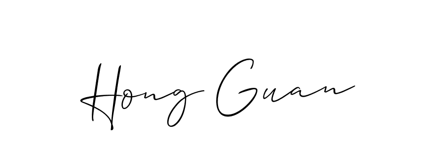 The best way (Allison_Script) to make a short signature is to pick only two or three words in your name. The name Hong Guan include a total of six letters. For converting this name. Hong Guan signature style 2 images and pictures png