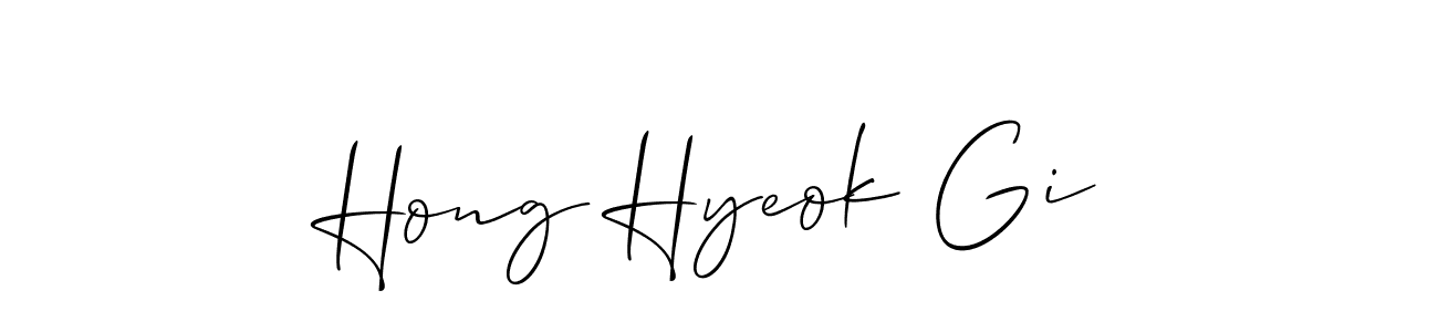 This is the best signature style for the Hong Hyeok Gi name. Also you like these signature font (Allison_Script). Mix name signature. Hong Hyeok Gi signature style 2 images and pictures png