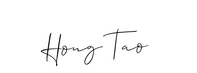 Allison_Script is a professional signature style that is perfect for those who want to add a touch of class to their signature. It is also a great choice for those who want to make their signature more unique. Get Hong Tao name to fancy signature for free. Hong Tao signature style 2 images and pictures png