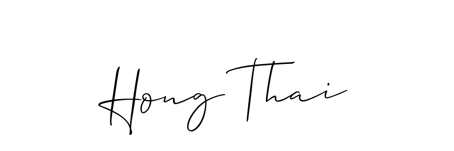 Allison_Script is a professional signature style that is perfect for those who want to add a touch of class to their signature. It is also a great choice for those who want to make their signature more unique. Get Hong Thai name to fancy signature for free. Hong Thai signature style 2 images and pictures png