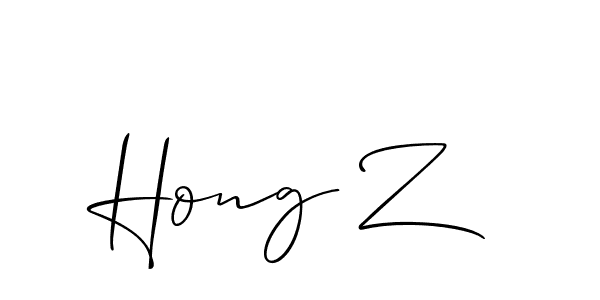 Create a beautiful signature design for name Hong Z. With this signature (Allison_Script) fonts, you can make a handwritten signature for free. Hong Z signature style 2 images and pictures png