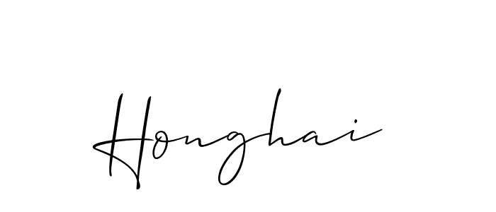 The best way (Allison_Script) to make a short signature is to pick only two or three words in your name. The name Honghai include a total of six letters. For converting this name. Honghai signature style 2 images and pictures png