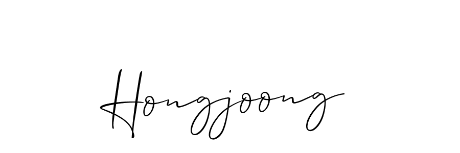if you are searching for the best signature style for your name Hongjoong. so please give up your signature search. here we have designed multiple signature styles  using Allison_Script. Hongjoong signature style 2 images and pictures png