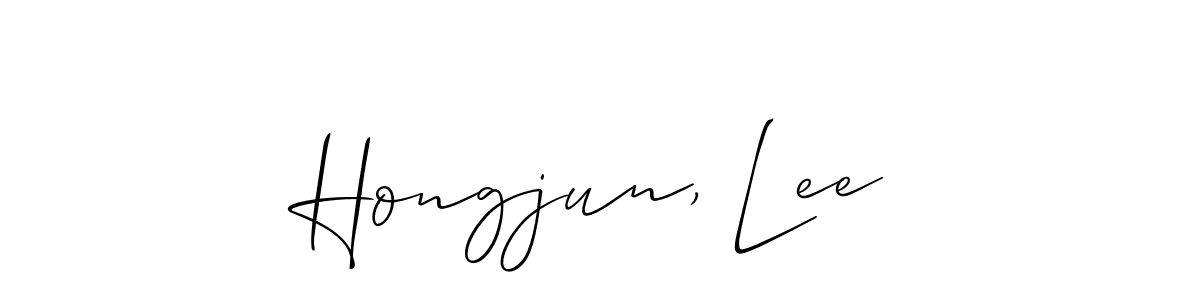 Make a beautiful signature design for name Hongjun, Lee. With this signature (Allison_Script) style, you can create a handwritten signature for free. Hongjun, Lee signature style 2 images and pictures png