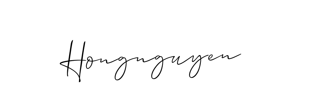 Design your own signature with our free online signature maker. With this signature software, you can create a handwritten (Allison_Script) signature for name Hongnguyen. Hongnguyen signature style 2 images and pictures png
