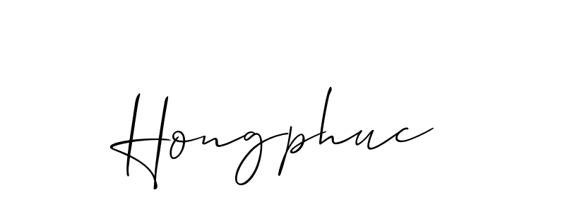 Design your own signature with our free online signature maker. With this signature software, you can create a handwritten (Allison_Script) signature for name Hongphuc. Hongphuc signature style 2 images and pictures png