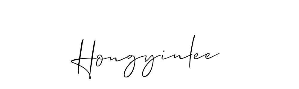 The best way (Allison_Script) to make a short signature is to pick only two or three words in your name. The name Hongyinlee include a total of six letters. For converting this name. Hongyinlee signature style 2 images and pictures png