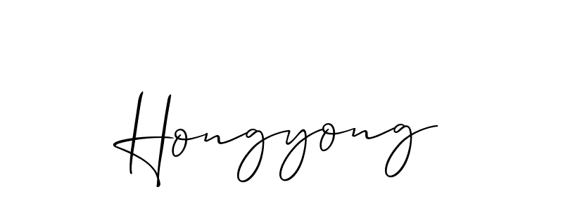 Make a beautiful signature design for name Hongyong. With this signature (Allison_Script) style, you can create a handwritten signature for free. Hongyong signature style 2 images and pictures png