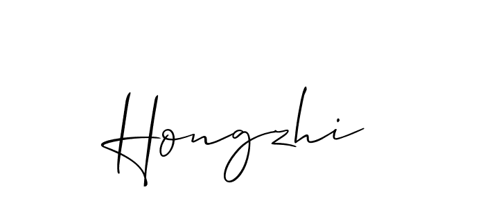 Create a beautiful signature design for name Hongzhi. With this signature (Allison_Script) fonts, you can make a handwritten signature for free. Hongzhi signature style 2 images and pictures png