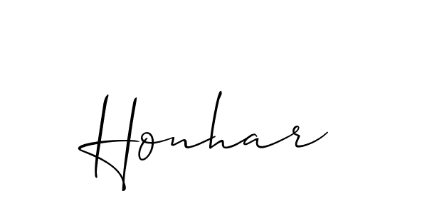 How to make Honhar signature? Allison_Script is a professional autograph style. Create handwritten signature for Honhar name. Honhar signature style 2 images and pictures png