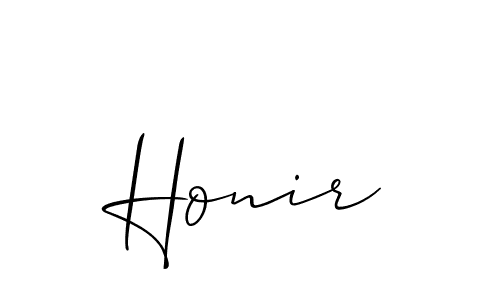 Design your own signature with our free online signature maker. With this signature software, you can create a handwritten (Allison_Script) signature for name Honir. Honir signature style 2 images and pictures png