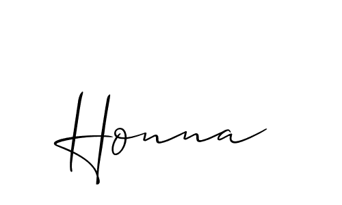 Design your own signature with our free online signature maker. With this signature software, you can create a handwritten (Allison_Script) signature for name Honna. Honna signature style 2 images and pictures png