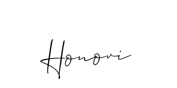 How to make Honovi name signature. Use Allison_Script style for creating short signs online. This is the latest handwritten sign. Honovi signature style 2 images and pictures png