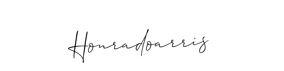 Allison_Script is a professional signature style that is perfect for those who want to add a touch of class to their signature. It is also a great choice for those who want to make their signature more unique. Get Honradoarris name to fancy signature for free. Honradoarris signature style 2 images and pictures png