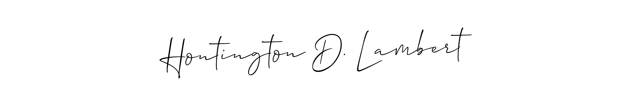 How to make Hontington D. Lambert signature? Allison_Script is a professional autograph style. Create handwritten signature for Hontington D. Lambert name. Hontington D. Lambert signature style 2 images and pictures png