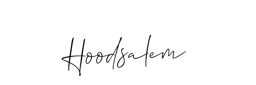 Make a beautiful signature design for name Hoodsalem. With this signature (Allison_Script) style, you can create a handwritten signature for free. Hoodsalem signature style 2 images and pictures png