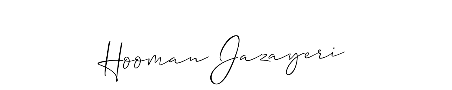 Similarly Allison_Script is the best handwritten signature design. Signature creator online .You can use it as an online autograph creator for name Hooman Jazayeri. Hooman Jazayeri signature style 2 images and pictures png