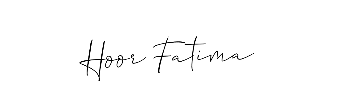 Make a beautiful signature design for name Hoor Fatima. With this signature (Allison_Script) style, you can create a handwritten signature for free. Hoor Fatima signature style 2 images and pictures png