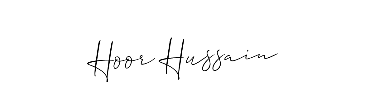 You should practise on your own different ways (Allison_Script) to write your name (Hoor Hussain) in signature. don't let someone else do it for you. Hoor Hussain signature style 2 images and pictures png