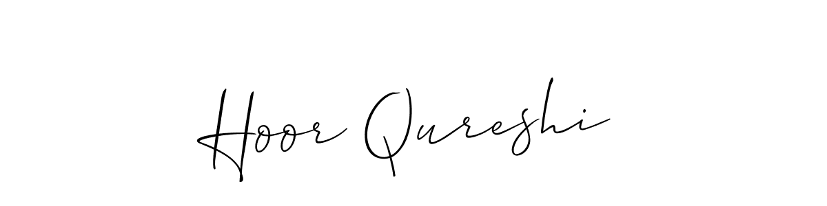 Allison_Script is a professional signature style that is perfect for those who want to add a touch of class to their signature. It is also a great choice for those who want to make their signature more unique. Get Hoor Qureshi name to fancy signature for free. Hoor Qureshi signature style 2 images and pictures png
