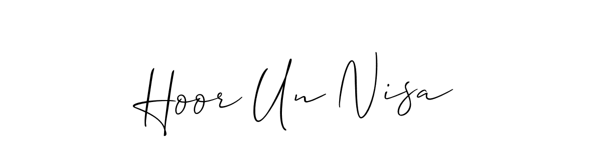 It looks lik you need a new signature style for name Hoor Un Nisa. Design unique handwritten (Allison_Script) signature with our free signature maker in just a few clicks. Hoor Un Nisa signature style 2 images and pictures png